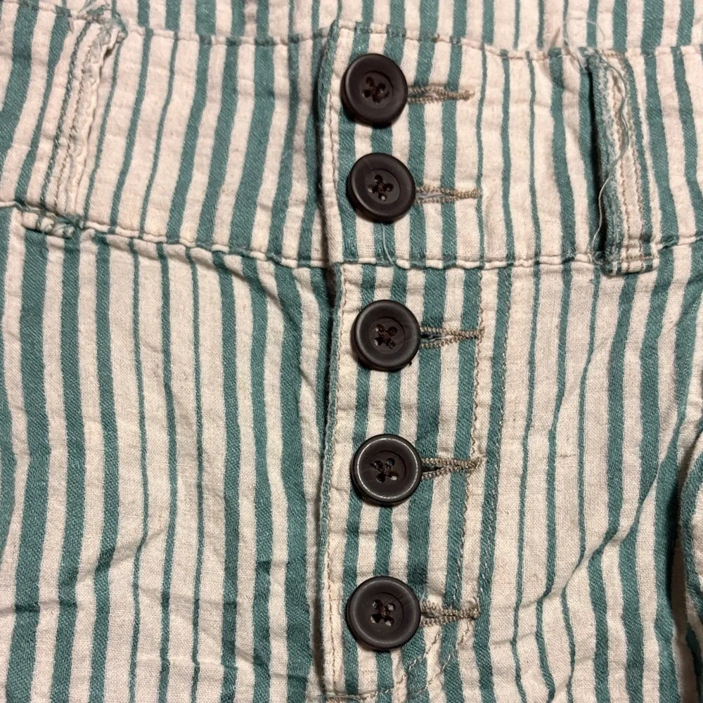 Free People Striped Green and White Women Shorts
